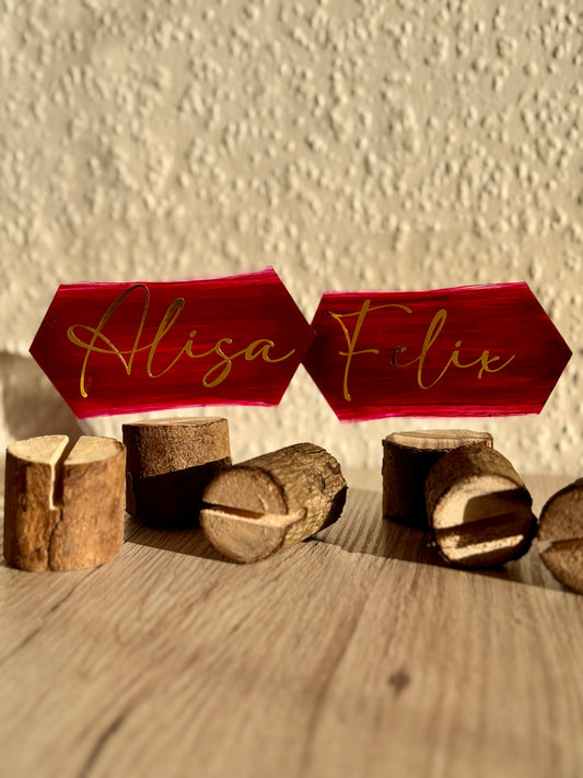 Holzkartenhalter